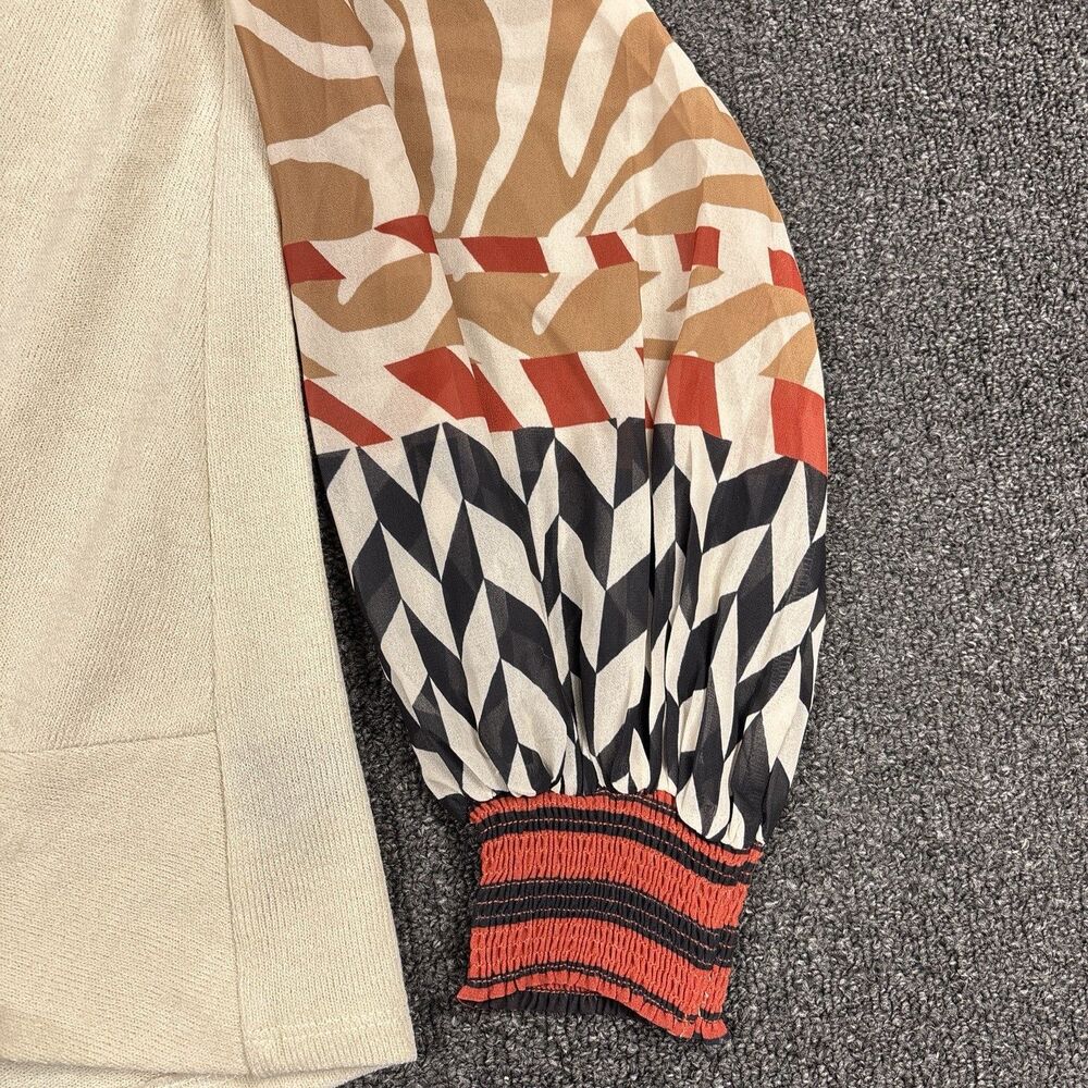 NEW Buckle Jealous Tomato Blouse Long Sleeve Front Knot Ruffle Sleeve Size Small - Picture 4 of 5